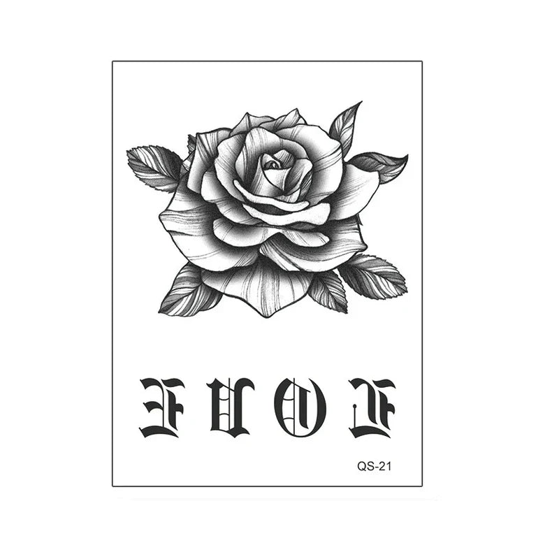 1pcs Hand Flower Rose Fake Tattoo Stickers Waterproof Temporary Tatto Body Art for Girl Women Men