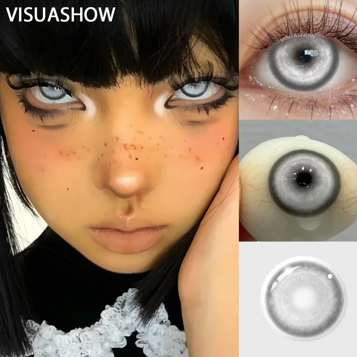 14.20 Blue Small Pupil Cosplay Colored Contact Lenses, 1 Pair Yearly Wear Eye Lenses for Halloween Themed Cosplay