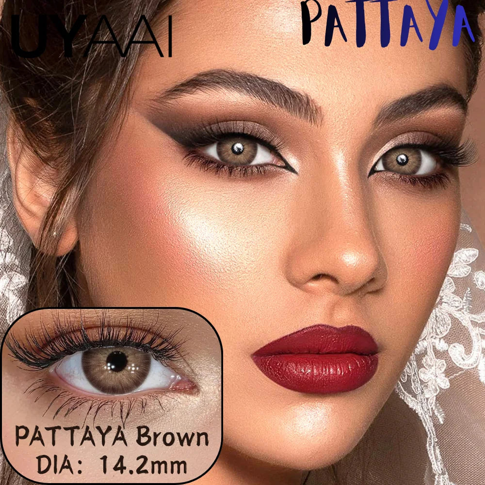 1 Pair Contact Lenses with Natural High Color Saturation & Defined Edge, Soft Age-Reducing Ambience