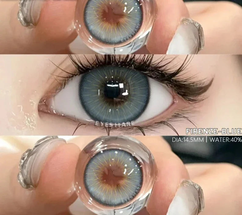 2pcs Color Contact Lenses for Eyes Blue Eye Colored Lenses Beautiful Pupil Yearly Makeup Cosmetic Gray Eye Contact Lens
