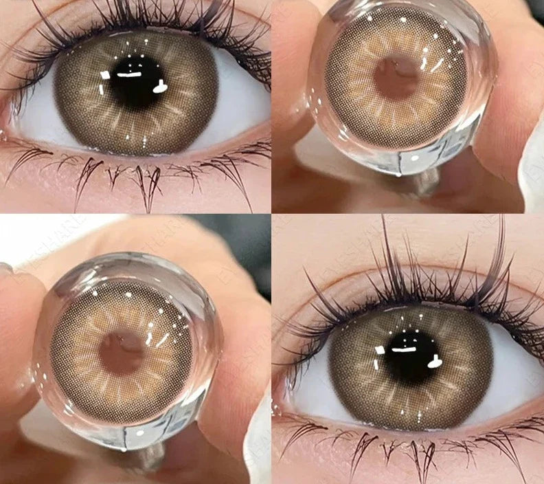 2pcs Colored Contact Lenses for Eyes Natural Look Brown Eye Lenses Gray Pupils Blue Lenses Green Contacts Beauty Makeup
