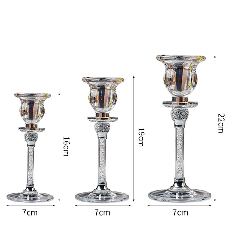 Glass Candle Holders For Wedding Christmas Festival Centerpiece Dinning Table Romantic Decoration Hotel Bar Home Candlestick