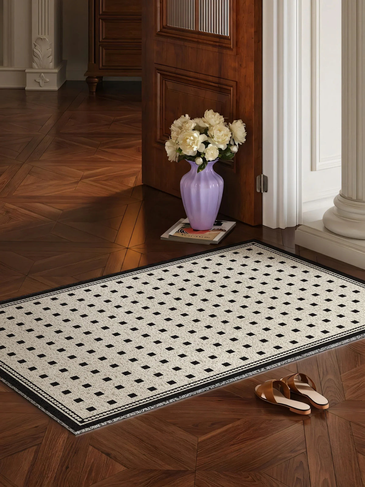 Geometric Wire Loop Doormat Non-Slip Heavy Duty Entrance Mat for Indoor & Outdoor Easy Clean Scraper Front Door Rug