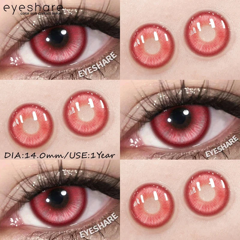 Halloween Color Contact Lenses Cosplay Red Eye Makeup Lenses Blue Pink Anime Eyes Contacts for Party Green Beauty Lens