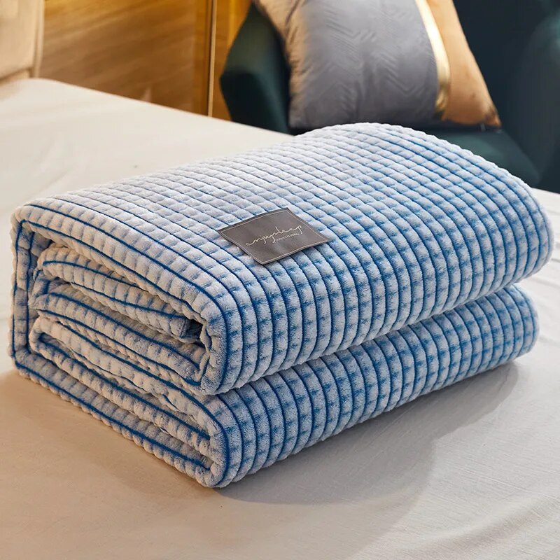 Blanket for Bed Sofa, Milk Flannel Warm Soft Winter Blankets And Throws Thick Wool Fleece Throw Bedspread Same Size