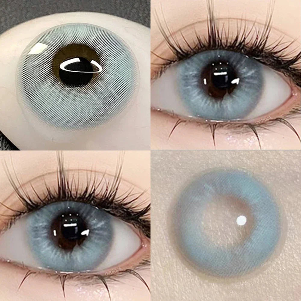 1 Pair Purple Beauty Colored contact lenses For Eyes Halloween Makeup Lens Pupils Fashion Big Eye Lenses Myopia Lenses