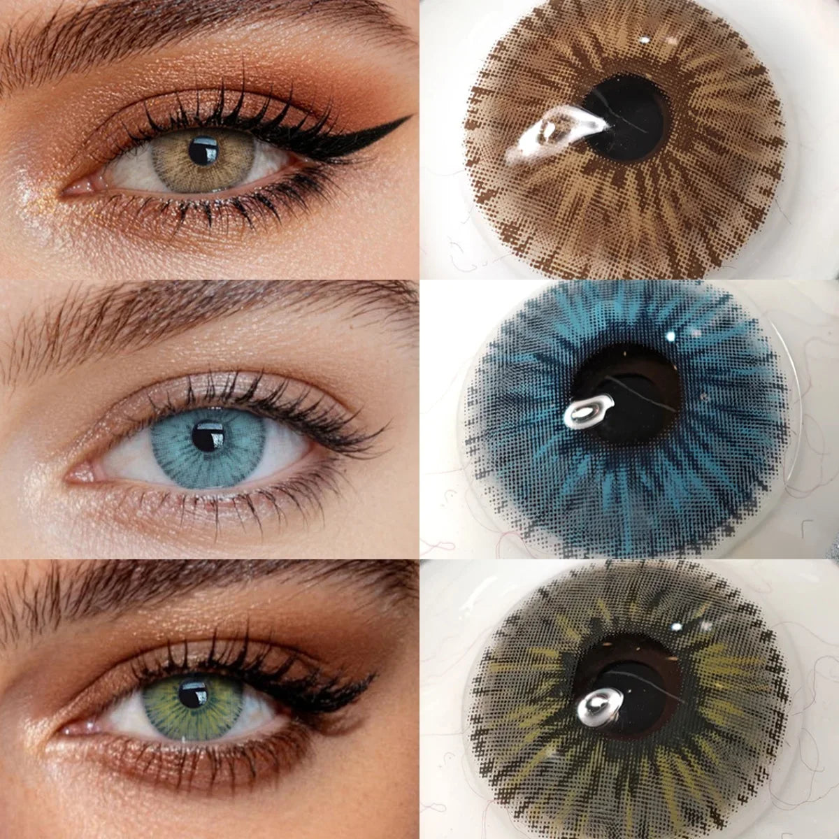 14.2mm Angeles Brown Colored Contact Lenses Half Yearly Cosmetic Eyewear Soft Lens for Daily Eye Beauty Makeup Contacts