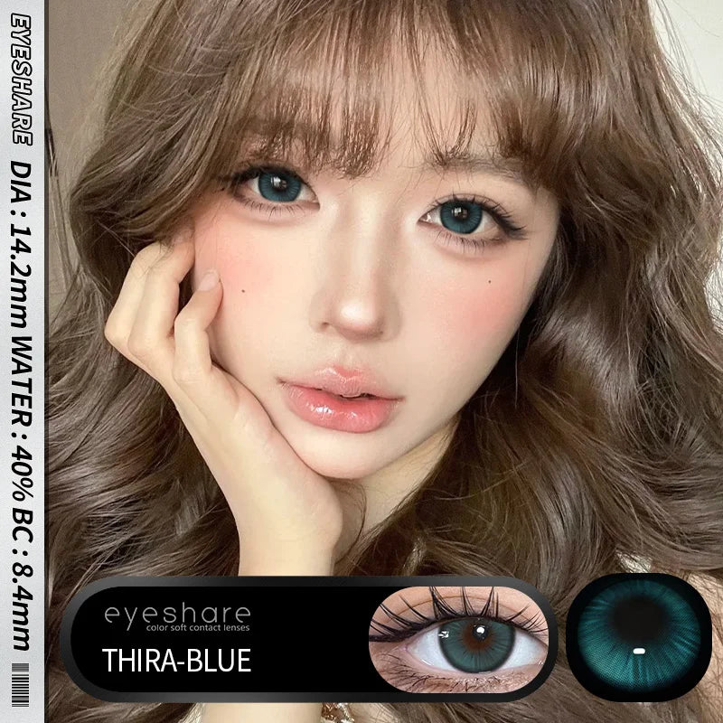 1 Pair Color Contact Eye Color Lenses Makeup Natural Brown Lens Cosmetics Gray Eyes Lenses Woman Makeup Blue Beauty Con