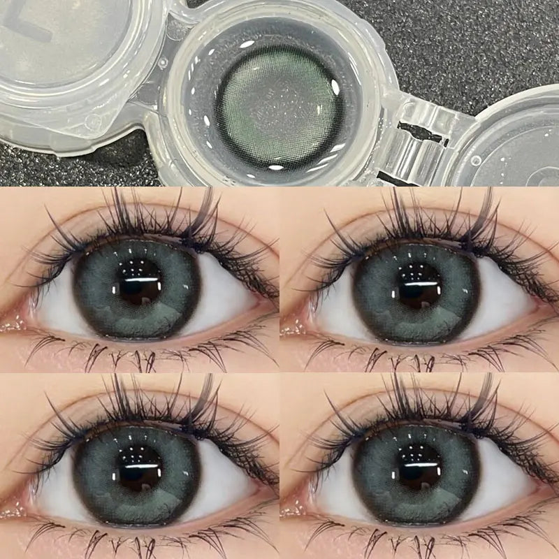 2Pcs Natural Eyes Contacts Lenses Myopia Prescription Circle Colored Lenses Beauty Pupil Makeup Lens Yearly