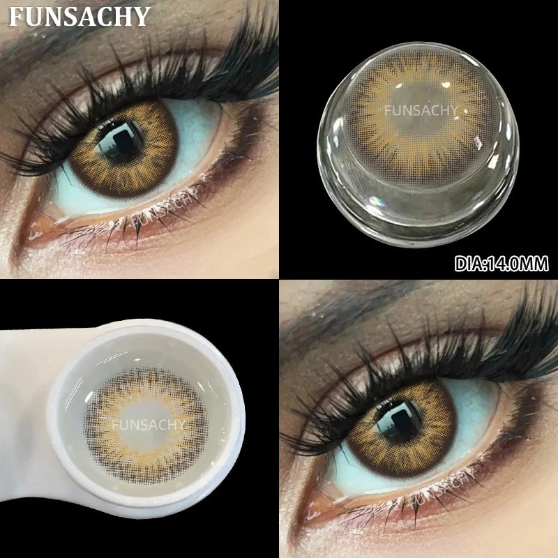 1 Pair Fashion Color Contact Lenses for Eyes Korean Brown Natural Soft Lenses Beautiful Cosmetic Gray Pupils Blue Lens