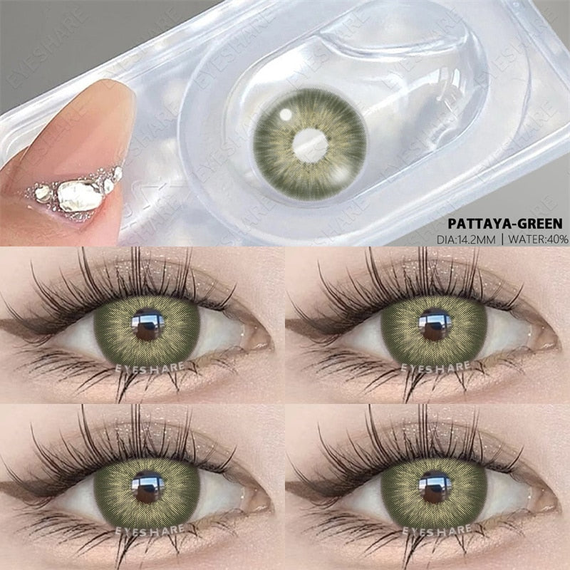 1 Pair New Colored Contact Lenses for Eyes Blue Lenses Big Eye Lenses Brown Lesnes Yearl Eye Contacts Cosmetic Lenses