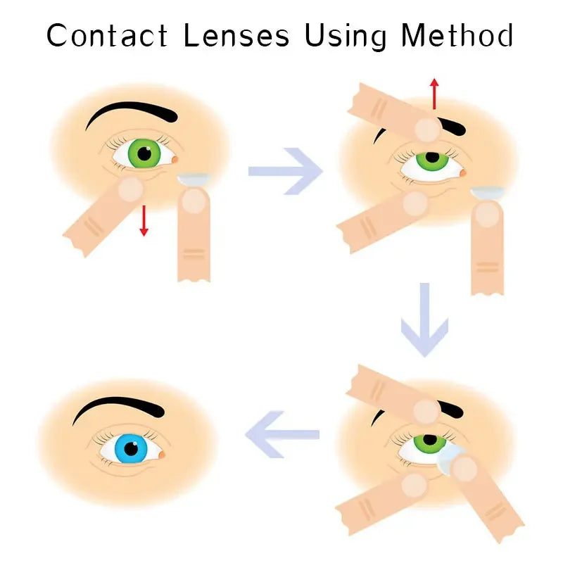(2pcs)1Pair Myopia Color Contact Lenses for Eyes Fashion Prescription Lenses Beauty Pupils Blue Green Brown Grey Lenses