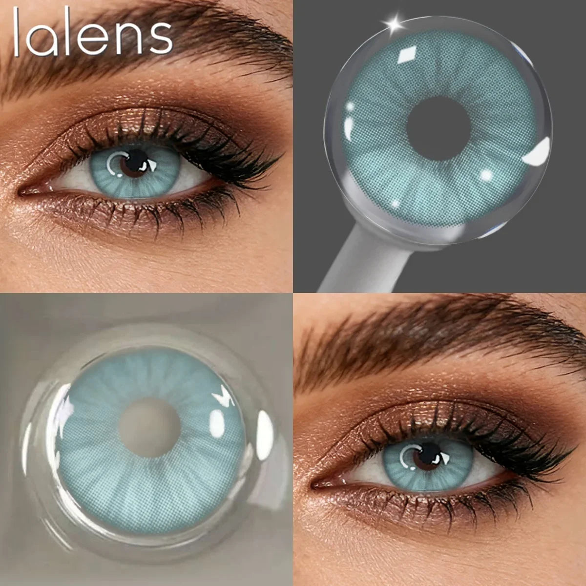 Colored Contact Lenses with Prescription 6 Months Disposable Blue Soft Contacts for Eyes Natural Makeup Lens
