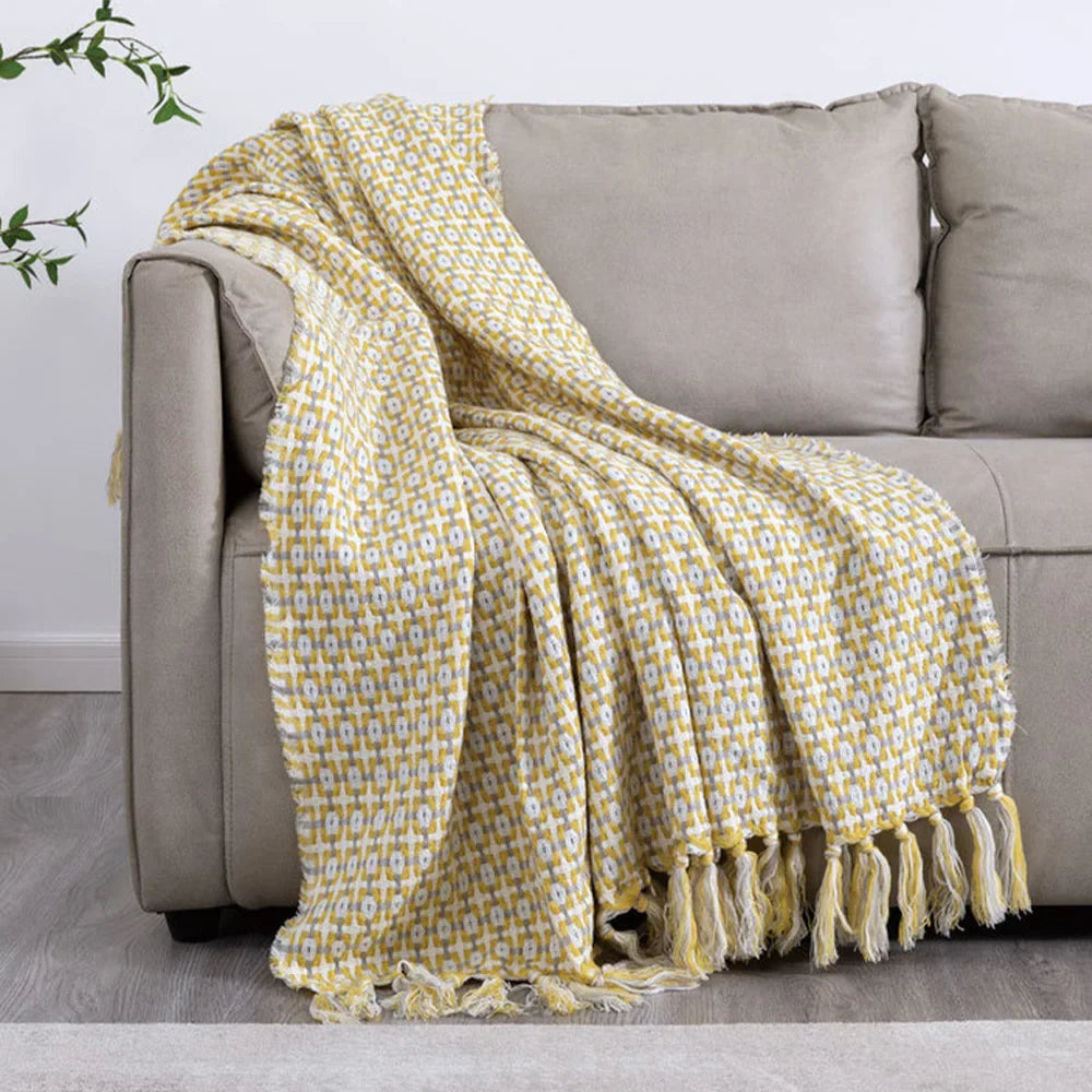 Soft Comfortable Cover Sofa Knitted  Blankets for Living Room Textile Nordic Plaid Travel Bedspread with Air Conditioner Blanket