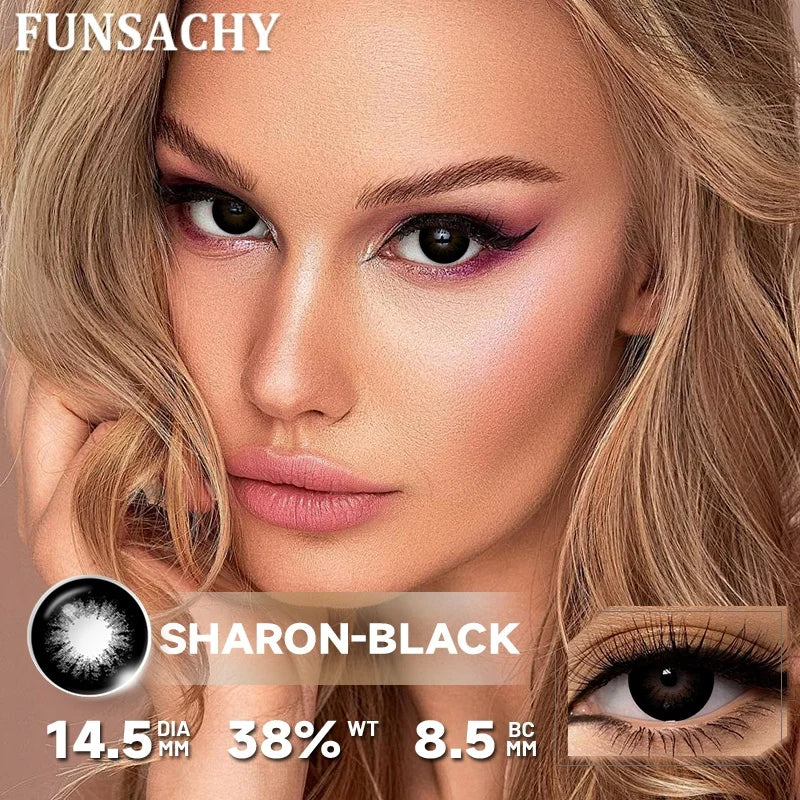 1 Pair Black Color Contact Lenses Brown Grey Beauty Soft Contact Lenses Yearly Fast Shipping Beauty Pupils Cosmetics