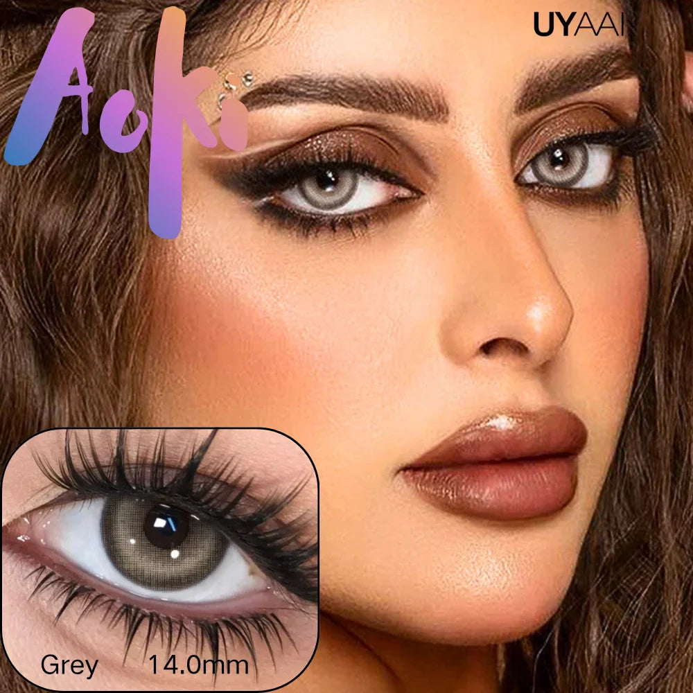 Natural Halo Shimmer Contact Lenses - Gray Brown Green Blue, Brighten Eye Look for Dating, Gathering & Daily Makeup