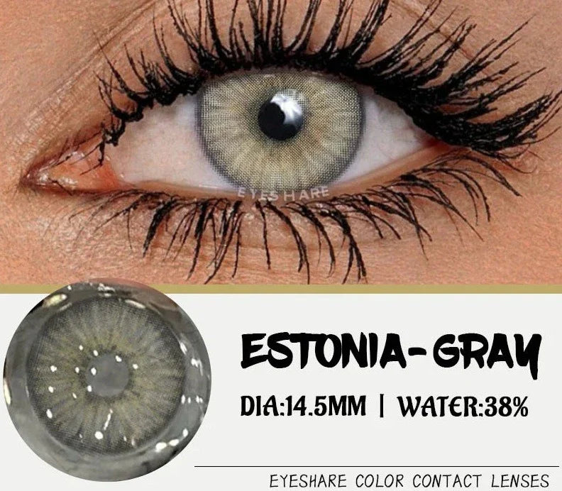 Natural Eye Colored Contacts Lenses 1pair Blue Eye Lenses Green Contacts Soft Beauty Makeup Gray Pupils Lenses Yearly
