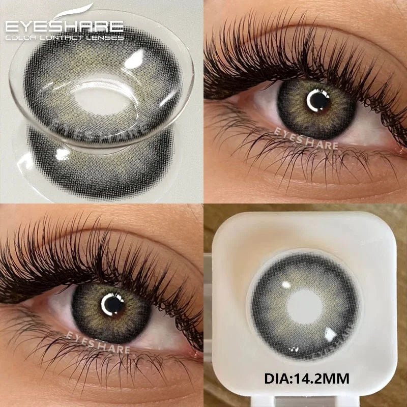 2Pcs Color Contact Lenses for Eyes Natural Gray Eye Lenses Brown Contact Lens Fashion Blue Lenses Green Contacs Yearly
