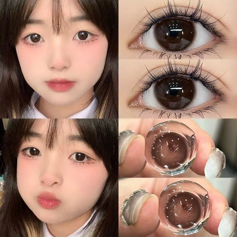 2pcs/Pair Cosmetic Contact Lens Natural Contact Lenses For Eyes Prescription with Diopter Large Diameter Eye Lens