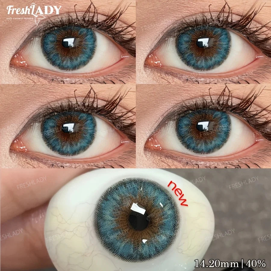 1 Pair Cleopatra Series Colored Contact Lenses Natural Brown Pupils Eyes Contact lenses Green Soft Contacts 14.20mm