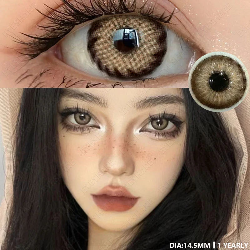 Natural Color Lens Eyes 1Pair Brown Color Contact Lens For Eyes Yearly Use Eyes Blue Eye Contacts Green Contact Lenses