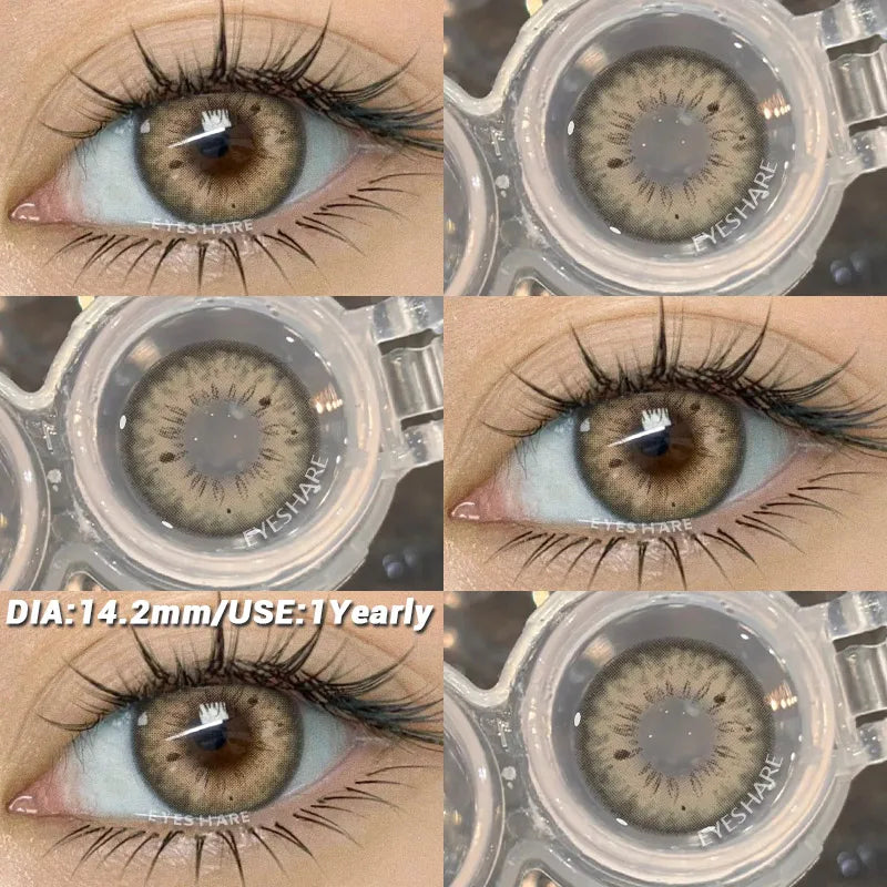 2Pcs Color Contact Lenses for Eyes Natural Gray Contacts Cosmetic Green Eye Color Lens Gray Lenses Blue Contact Lenses