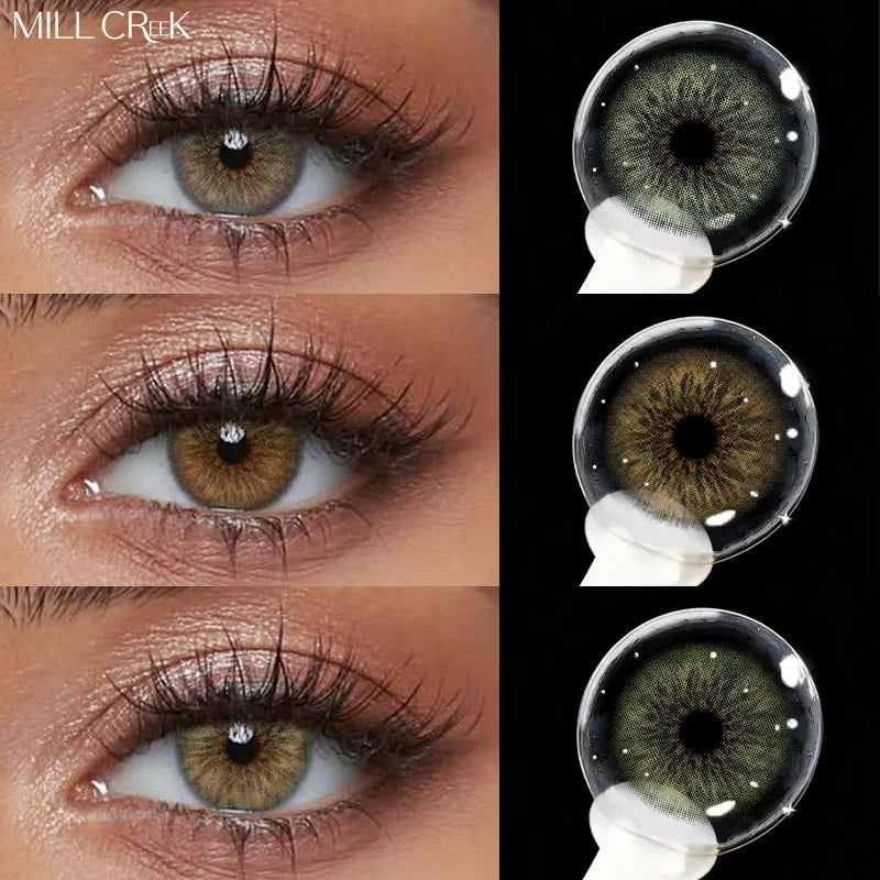 1Pair Colored Lenses for Eyes Natural Contacts Brown Contact Lenses with diopters Korean Lenses Beauty Pupils