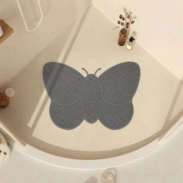 Anti-Slip Butterfly Foot Scrubber Mat Durable PVC Waterproof Shower Pad Suction Cup Fixed Massage Bathroom Safety Mat