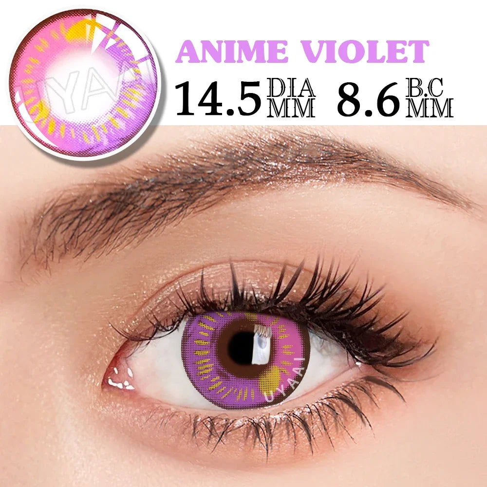 1 Pair Cosplay Pink Lenses for Eyes Anime Lenses for Halloween Nezuko Colorcon y2k Eye Contacts Cosmetic Red Lens Cosplay