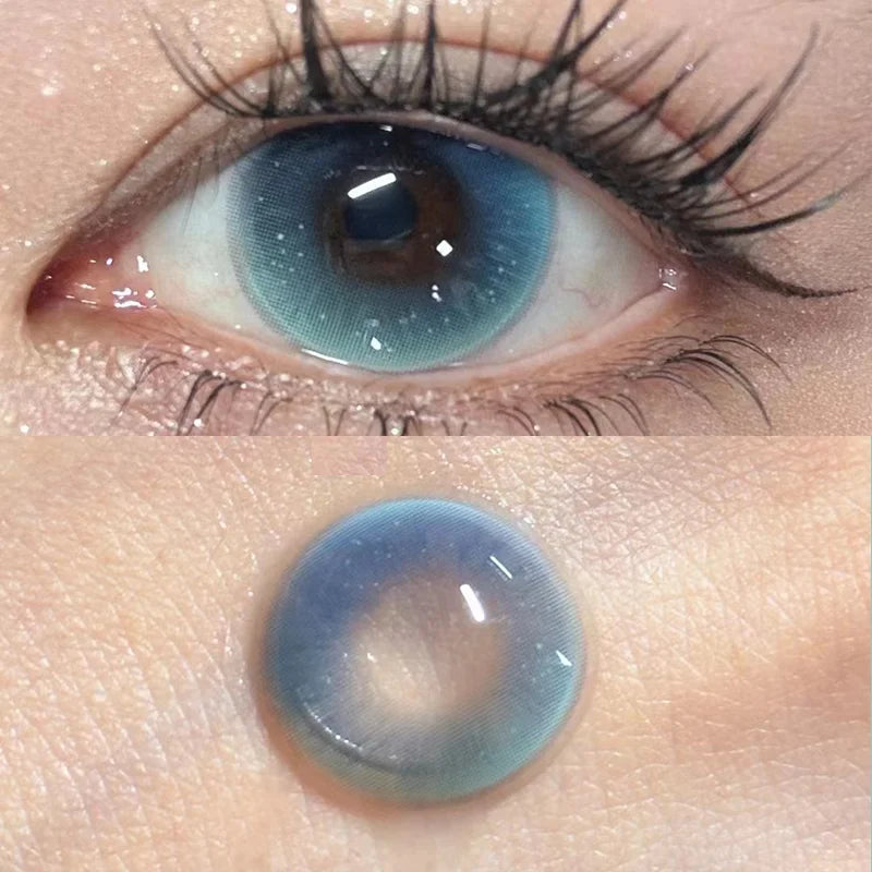 1 Pair Fashion Color Contact Lenses for Eyes With Degree Blue Contact Lens Natural Contacts Yearly Cosmetics Eye Lens