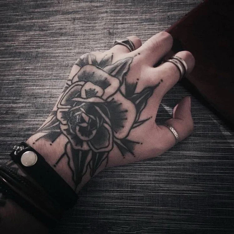 1pcs Hand Flower Rose Fake Tattoo Stickers Waterproof Temporary Tatto Body Art for Girl Women Men
