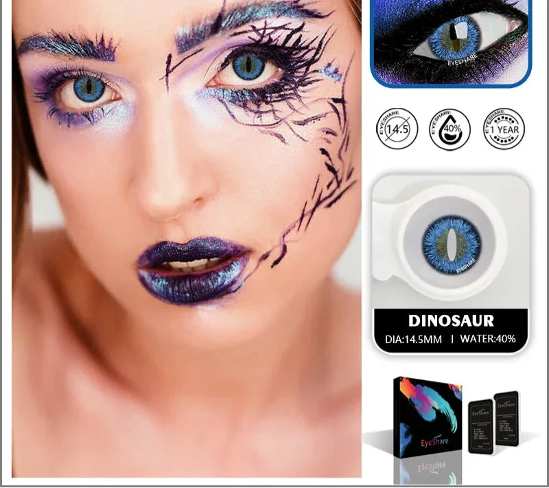 1pair Anime Cosplay Color Contact Lenses For Eyes Blue Multicolored Eye Color Lens Beauty Red Colored Eye Lenses Yearly