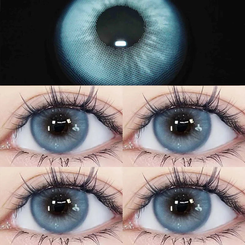 1pair Blue Green Gray Brown Color Contact Lenses Circle Lens 14.2mm