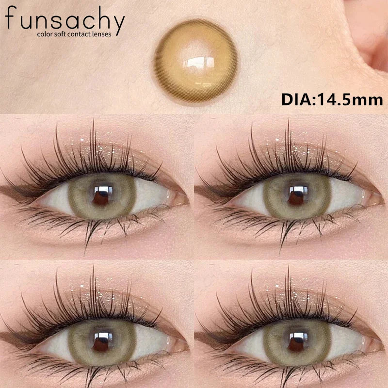 Natural Brown Contact Lense for Eyes Colorcon Blue Lenses Beautiful Gray Pupils Cosmetics Yearly Soft Eyes Contact Lens