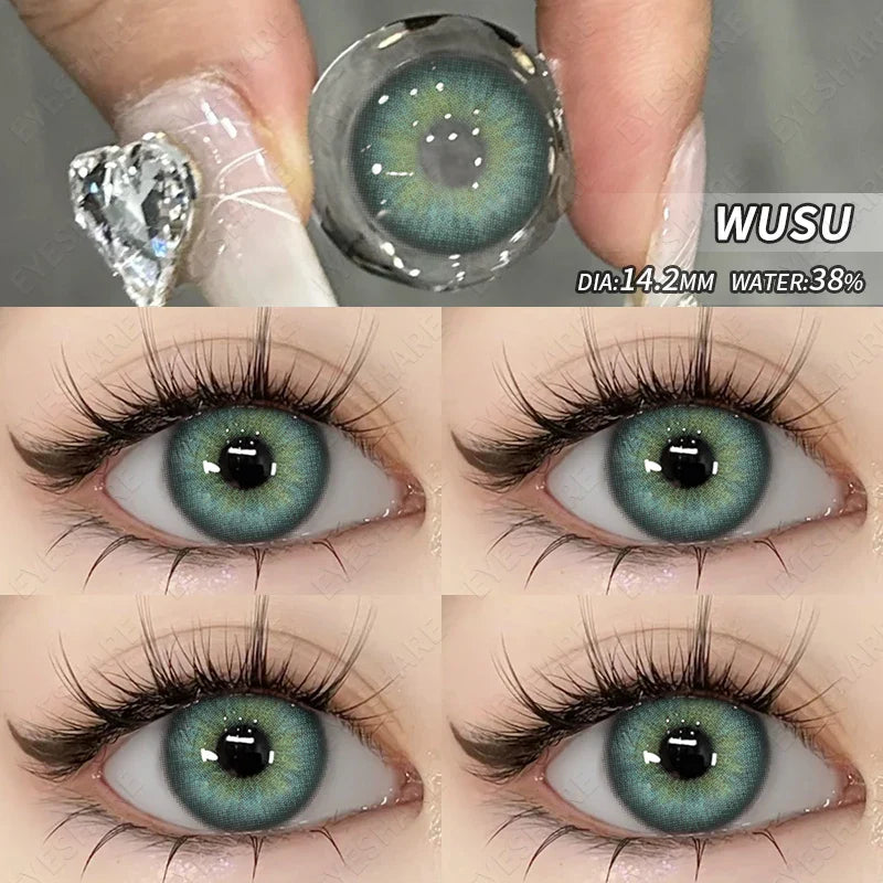 1pair Colored Contact Lenses Yearly Natural Look Brown Lenses Gray Contacts Blue Lenses Fast Delivery Green Eye Lenses