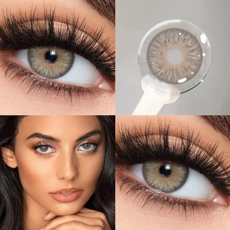 1Pair Colored Lenses for Eyes with Prescription Green Brown Contacts Lenses Natural High Quality Lenses Beauty Pupils