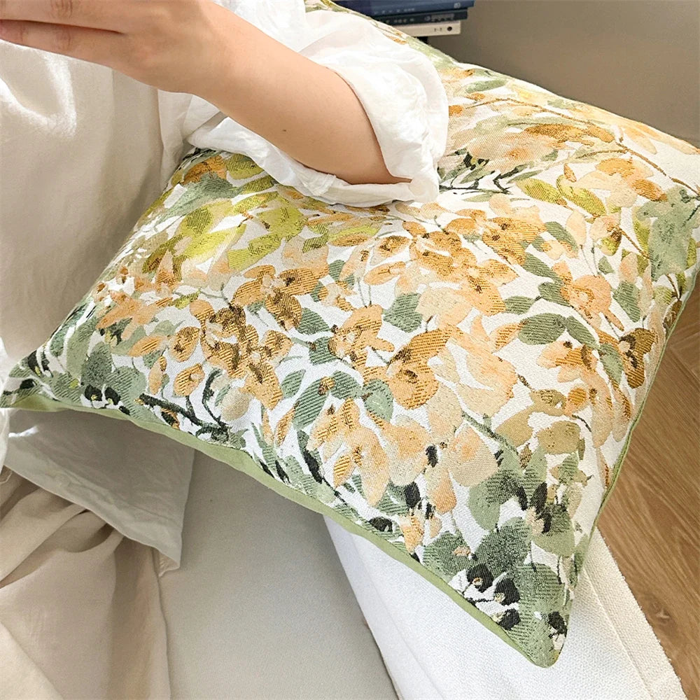 Korean Style Romantic Pillows For Home Decor Living Rooms Sofas Cushions Chenille Jacquard Waist Pillows Backrests Pillowcases