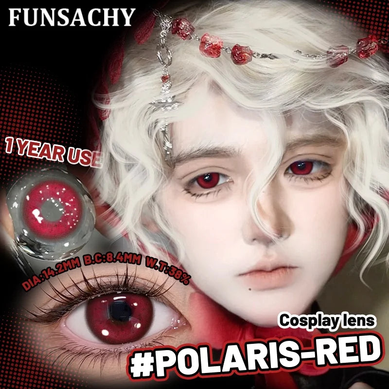 2PCS New Cosplay Colored Contact Lenses Halloween Contact Lenses Role Playing Beauty Makeup Products Enlarge Eyes Lens