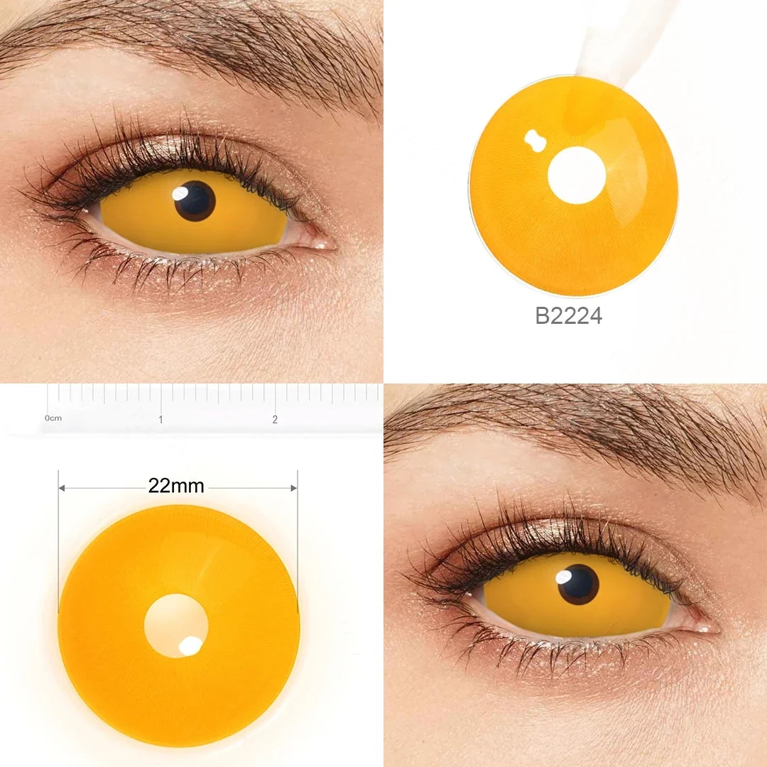 22mm Sclera Lens 2 Pieces Halloween Contact Lenses Cosplay Lens White Lenses Red Mesh Full Eye Crazy Lenses Accessories