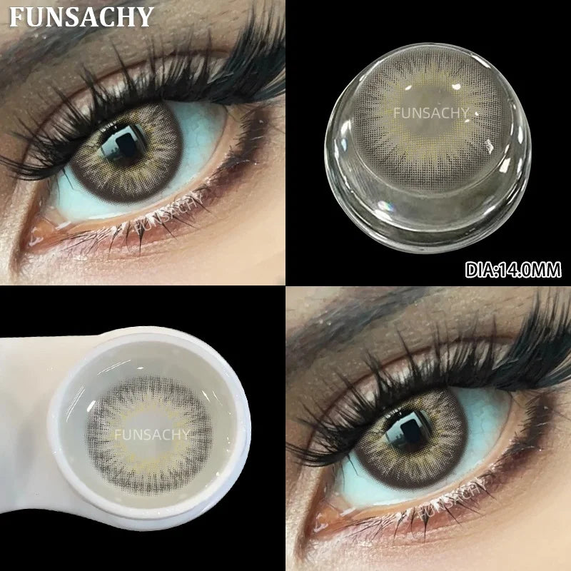 1 Pair Fashion Color Contact Lenses for Eyes Korean Brown Natural Soft Lenses Beautiful Cosmetic Gray Pupils Blue Lens