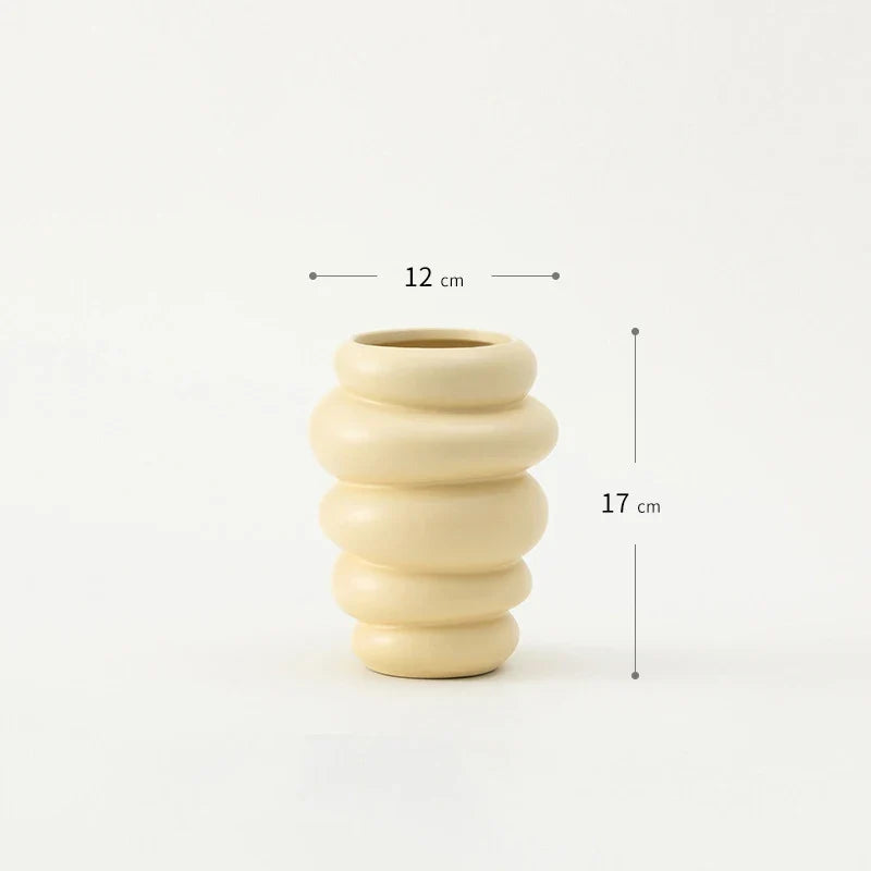 Ceramic Vase Matte Irregular Tabletop Flower Arrangement Device Hydroponic Vases Home Decoration