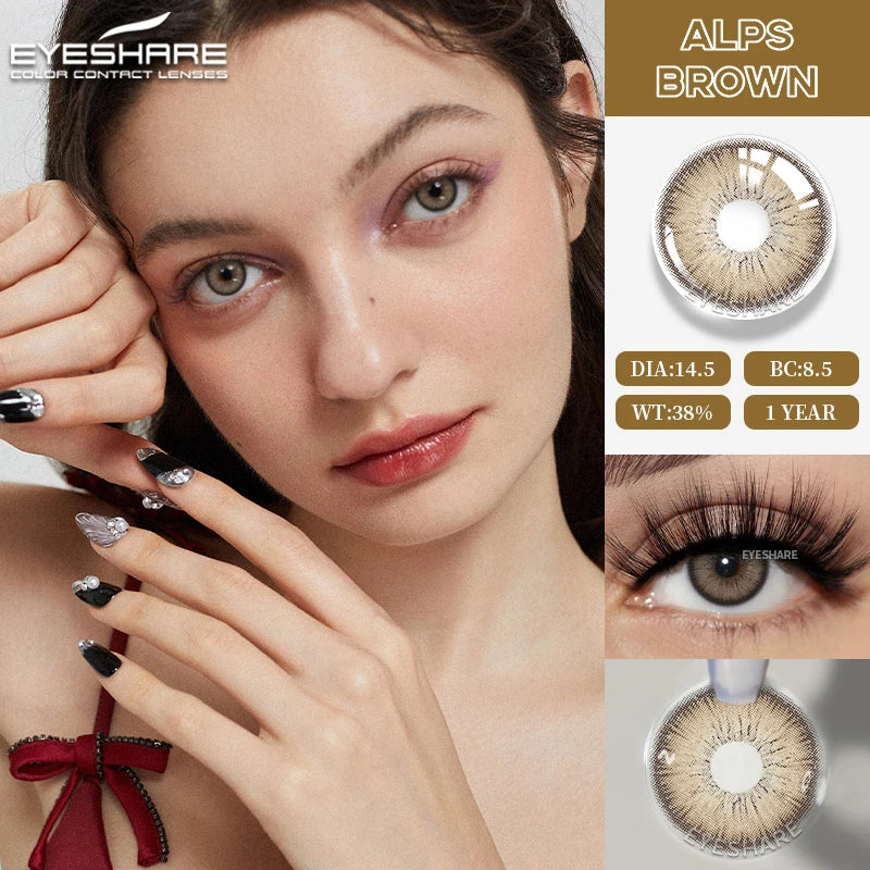 1Pair Fashion Blue Green Colored Contact Lenses Gray Brown Beautiful Pupils Cosmetic Black Eyes Lens Yearly EyeContacts