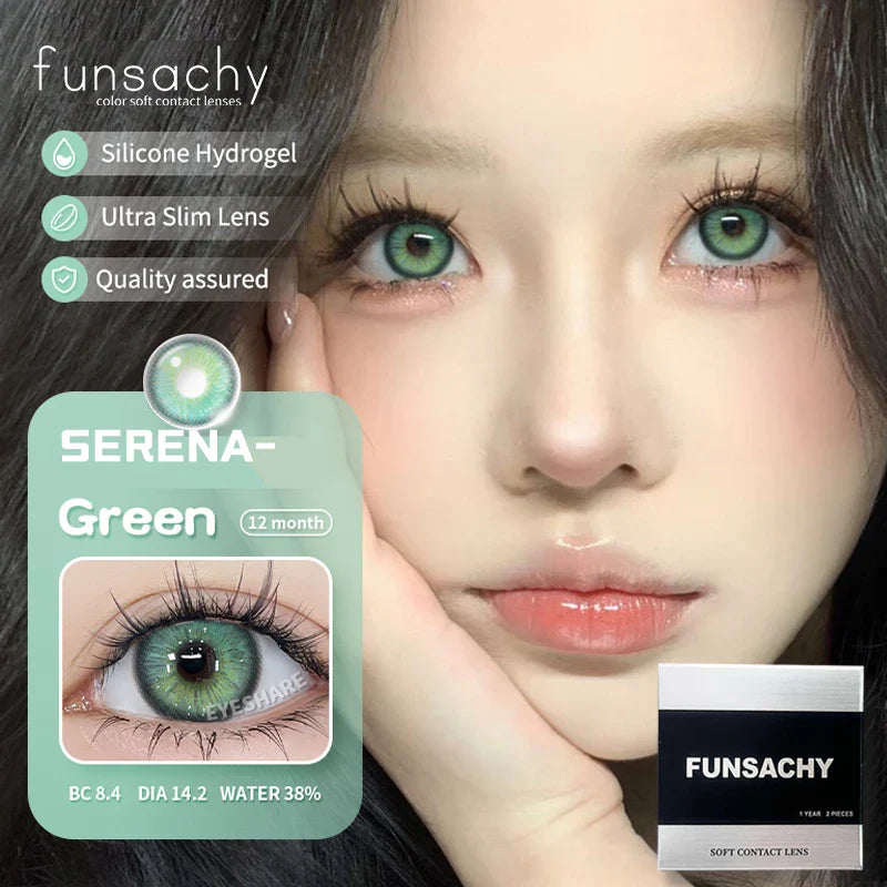 1 Pair New Color Contact Lenses for Eye Beautiful Pupil Fashion Blue Soft Lenses Gray Natural Contacts Yearly Cosmetics