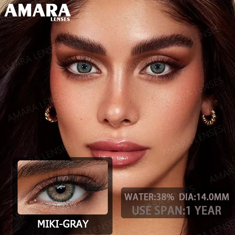1 pair Colored Contact Lenses Natural Look Green Lenses Gray Contact color Lenses Beauty Pupil Eye Cosmetics Yearly Use