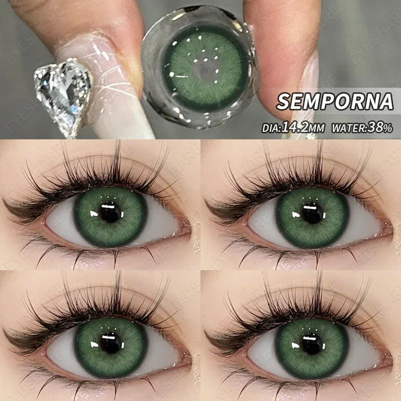 1pair Colored Contact Lenses Yearly Natural Look Brown Lenses Gray Contacts Blue Lenses Fast Delivery Green Eye Lenses