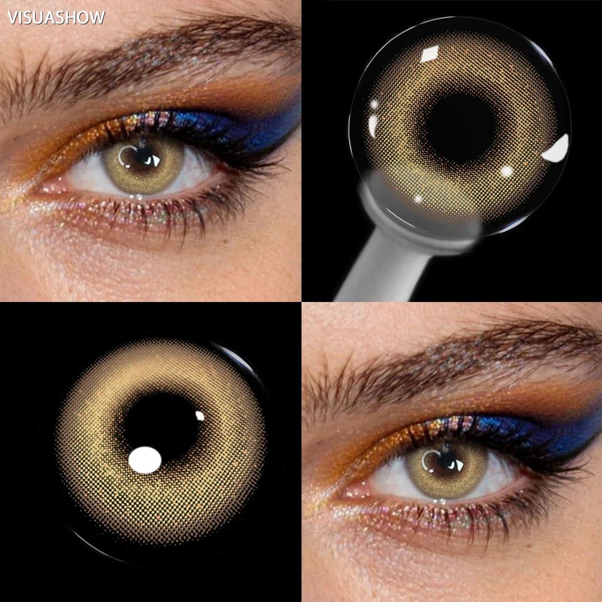 Unspoken Brown Yearly Disposable Colored Contacts Lenses for Eyes Daily Dating Makeup 14.2mm Soft Cosmetic Beauty Lens