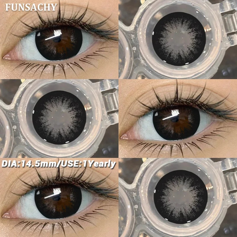 1 Pair Colored Contact Lenses BROWN Natural Eye Contacts Super Natural Lens Gray Color Lens Beautiful Pupils Cosmetics