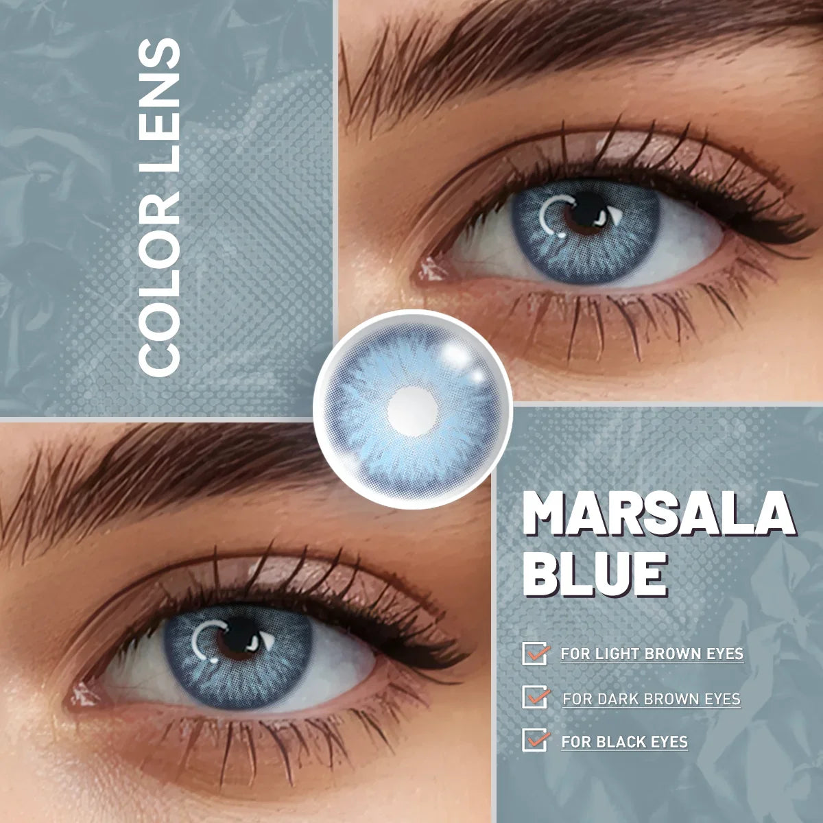 Brown Colored Contact Lenses With Prescription 14.5mm 6 Months Disposable Blue Soft Lens for Eye Makeup