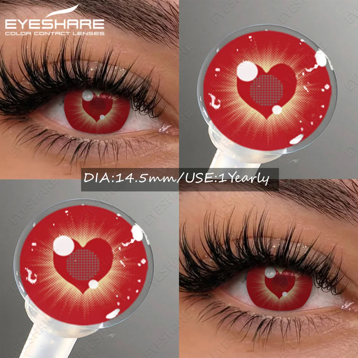 Color Contact Lenses for Halloween Vampire Cosplay Cosmetic Contact Lens Anime Lenses with Red Pupils for Parties Year