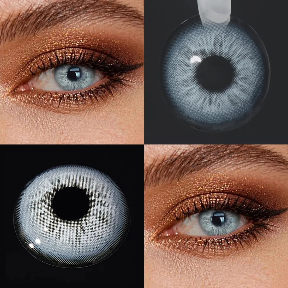 Eyes Color Contacts Colored Contact Lenses Lens Plano Small Pupil Myopia Brown 14.2mm 2Pcs 12 Months